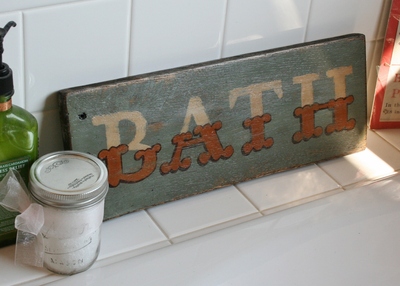 Bath Hand Painted Pallet Sign