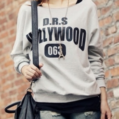 Grey cotton women casual t-shirt one size fz72303g 