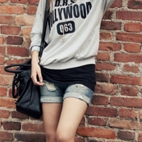 Grey Cotton Women Casual T-Shirt One Size FZ72303g  - Thumbnail 1