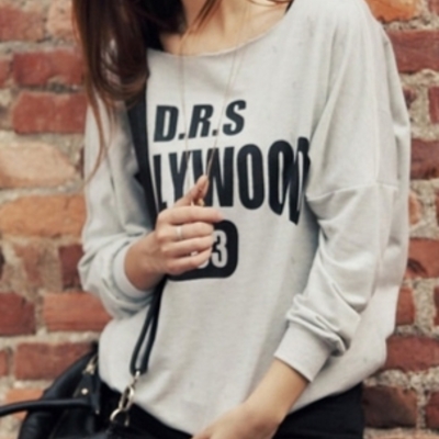 Grey cotton women casual t-shirt one size fz72303g 