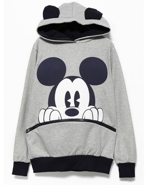 Grey cotton women casual loose hoodies m/l fz72268g 