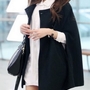 Black Blends Women Fashion Casual Cloak Coat One Size FZ72933-39b -2