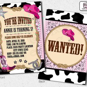 Cowgirl Birthday Party Kit: Pink - Thumbnail 4