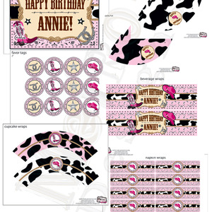 Cowgirl Birthday Party Kit: Pink - Thumbnail 2