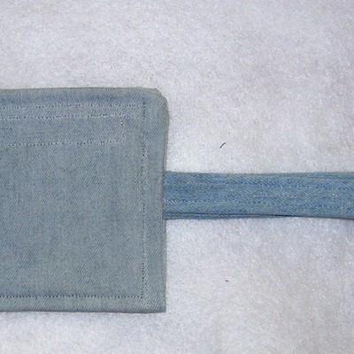 Upcycled denim wristlet coin purse