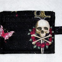 Skulls with Roses Wristlet Coin Purse - Thumbnail 1