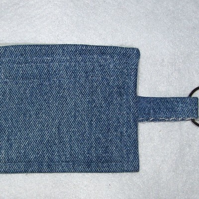 Upcycled denim key chain coin purse