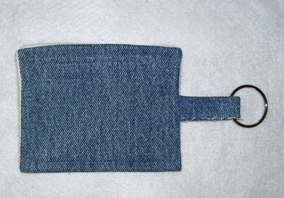 Upcycled denim key chain coin purse
