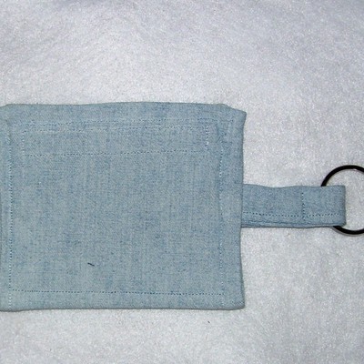 Upcycled denim key chain coin purse 1