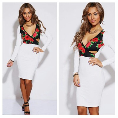 Floral dress w/ side cut outs