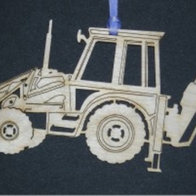 Backhoe - wood ornament - Thumbnail 2