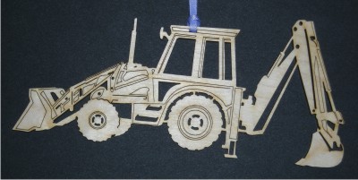 Backhoe - Wood Ornament
