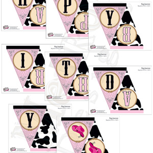Cowgirl Party Banner. Cowgirl Birthday, Cowgirl Banner, Cowgirl Bunting, Cowgirl Party Bunting, Cowgirl Birthday Bunting. Bunting, Banner