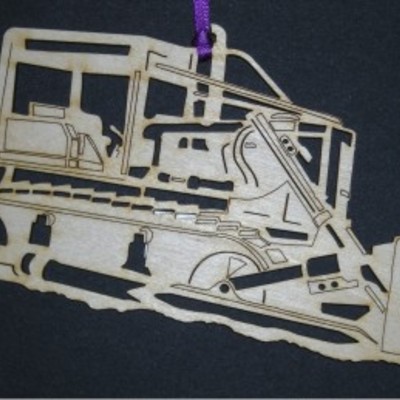 Bulldozer - wood ornament - Thumbnail 1