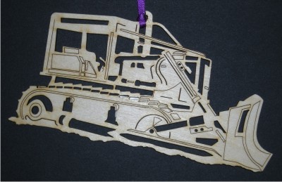 Bulldozer - Wood Ornament
