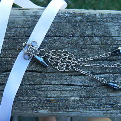 Ribbon choker- hematite 