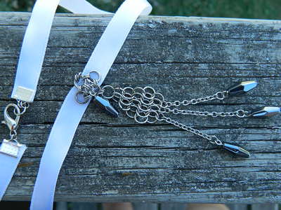 Ribbon Choker- Hematite 