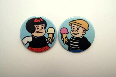 Nancy and Sluggo - pinback button, magnet or clip 1.5 Inch (38mm)