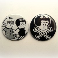 Nancy & Irma Nancy and Sluggo comic pinback button, magnet or clip 1.5 Inch (38mm) - Thumbnail 3