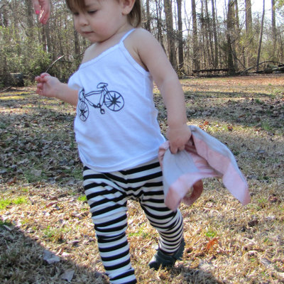 Black and white striped leggings