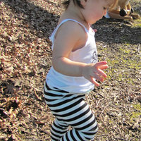 Black and White Striped Leggings - Thumbnail 1