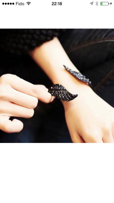 vintage black crystal wing cuff