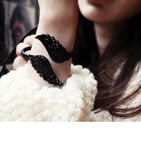 vintage black crystal wing cuff - Thumbnail 1