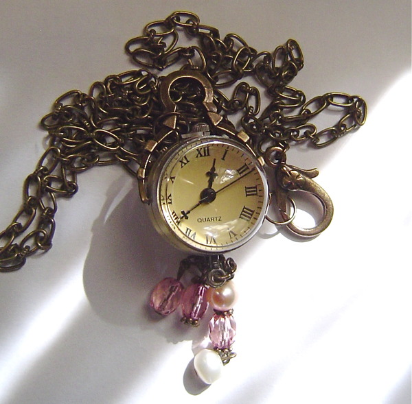 Bubble Watch Pendant on Chain Necklace