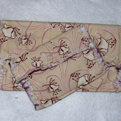 Beige and floral wallet and key chain coin purse set