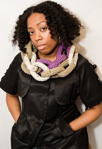 Chain Link Scarf - Taupe, Light Purple and Oatmeal