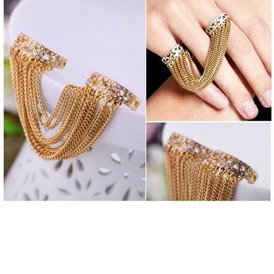 Double long tassel ring
