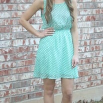 Mint Polka Dot Bow Back Dress