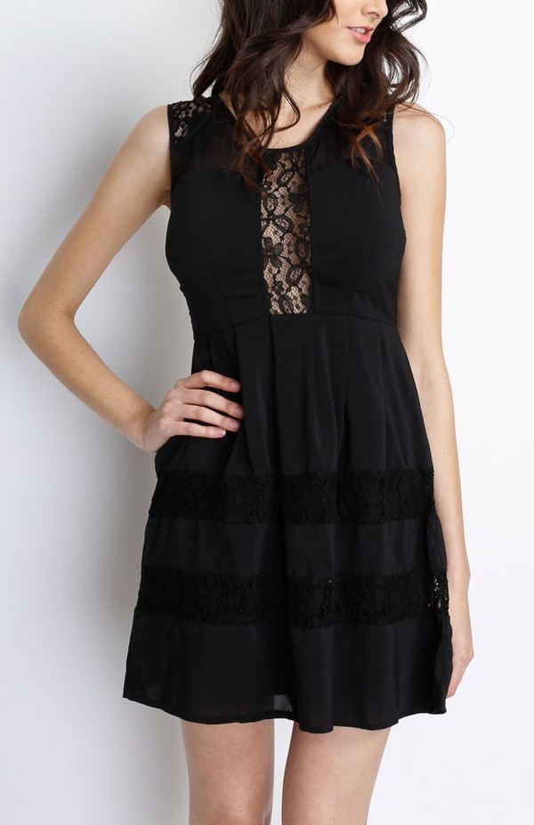 Black flare dress
