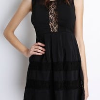 Black flare dress