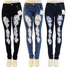 Rise skinny jeans ripped destroyed women light weight denim vintage waisted
