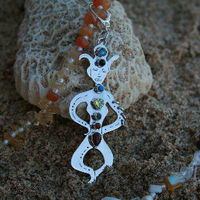 Chakra Spirit Silver Pendant, 7 Chakra Gems, Matches the Yoga Chord and Harmony Chord - Thumbnail 1