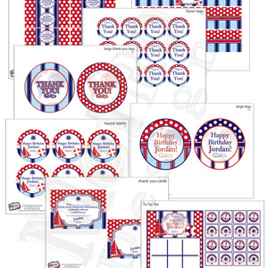 Sailor, nautical party: red & navy - Thumbnail 4