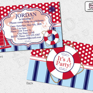 Sailor, Nautical Party: Red & Navy - Thumbnail 2