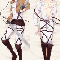 Brand New Levi Ackerman - Attack on Titan Dakimakura Hugging Body Pillow Case Anime MALE2 - Thumbnail 1
