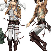 Brand New Levi and Eren - Attack on Titan Dakimakura Hugging Body Pillow Case Anime MALE3 - Thumbnail 1