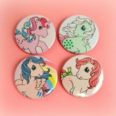 My little pony set of 4 - pinback button, magnet or clip 1.5 inch (38mm)