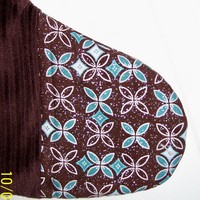 Chocolate Brown and Blue Christmas Stocking - Thumbnail 1