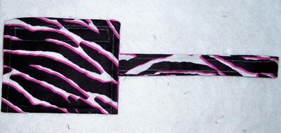 Zebra and hot pink striped wristlet coin purse