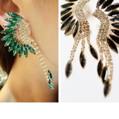 Crystal angel wing earrings