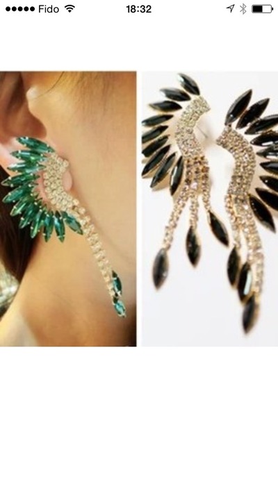 Crystal angel wing earrings