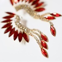 Crystal angel wing earrings - Thumbnail 2