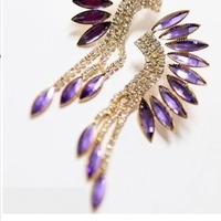 Crystal angel wing earrings - Thumbnail 3