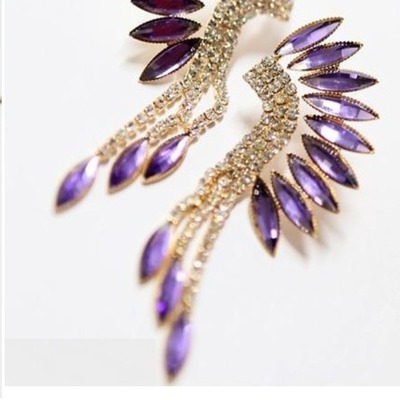 Crystal angel wing earrings