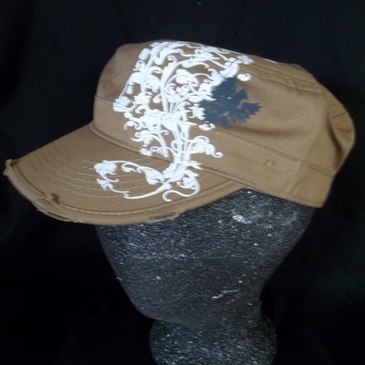 Motif print military hat