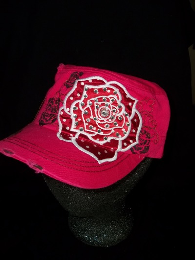 Rose Flower Military Hat
